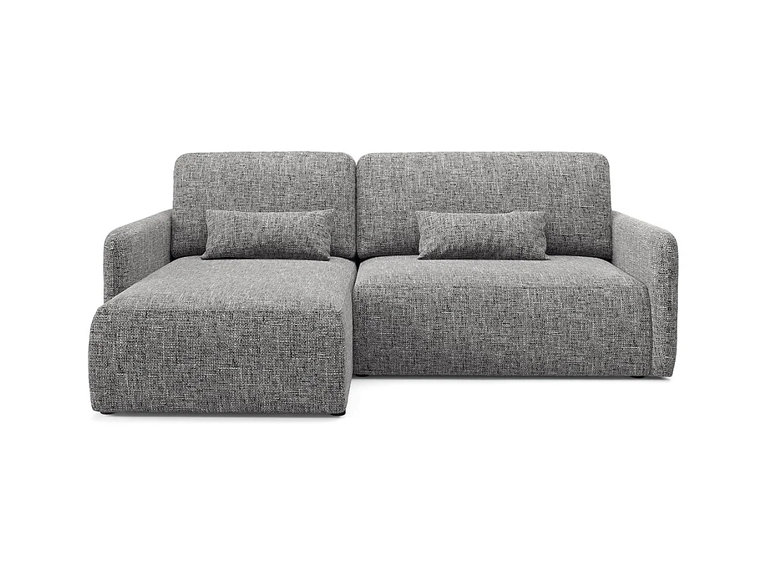 Canapé d'angle réversible et convertible 3 places avec coffre Lazare Gris