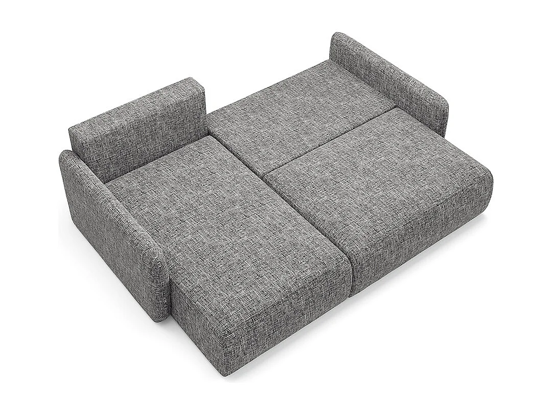 Canapé d'angle réversible et convertible 3 places avec coffre Lazare Gris