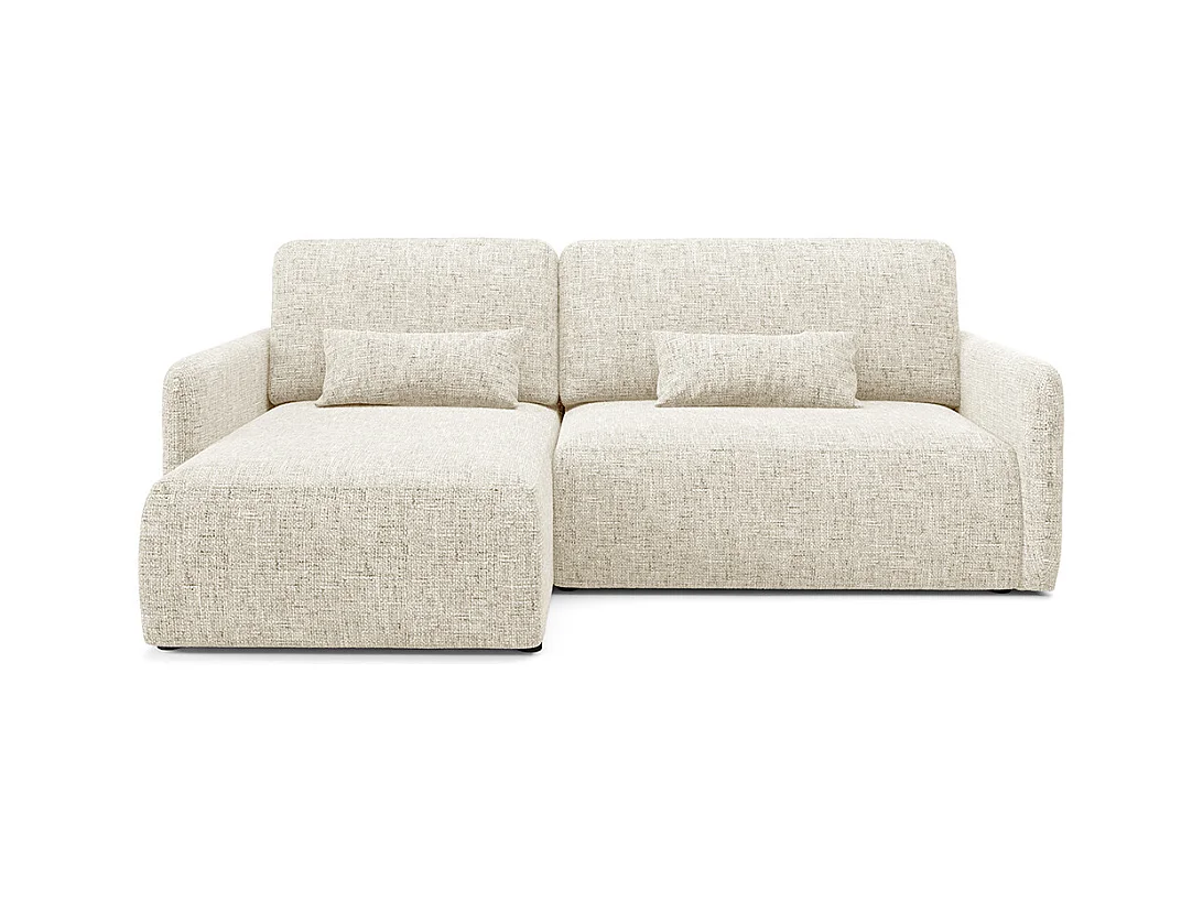 Canapé d'angle réversible et convertible 3 places avec coffre Lazare Blanc cassé