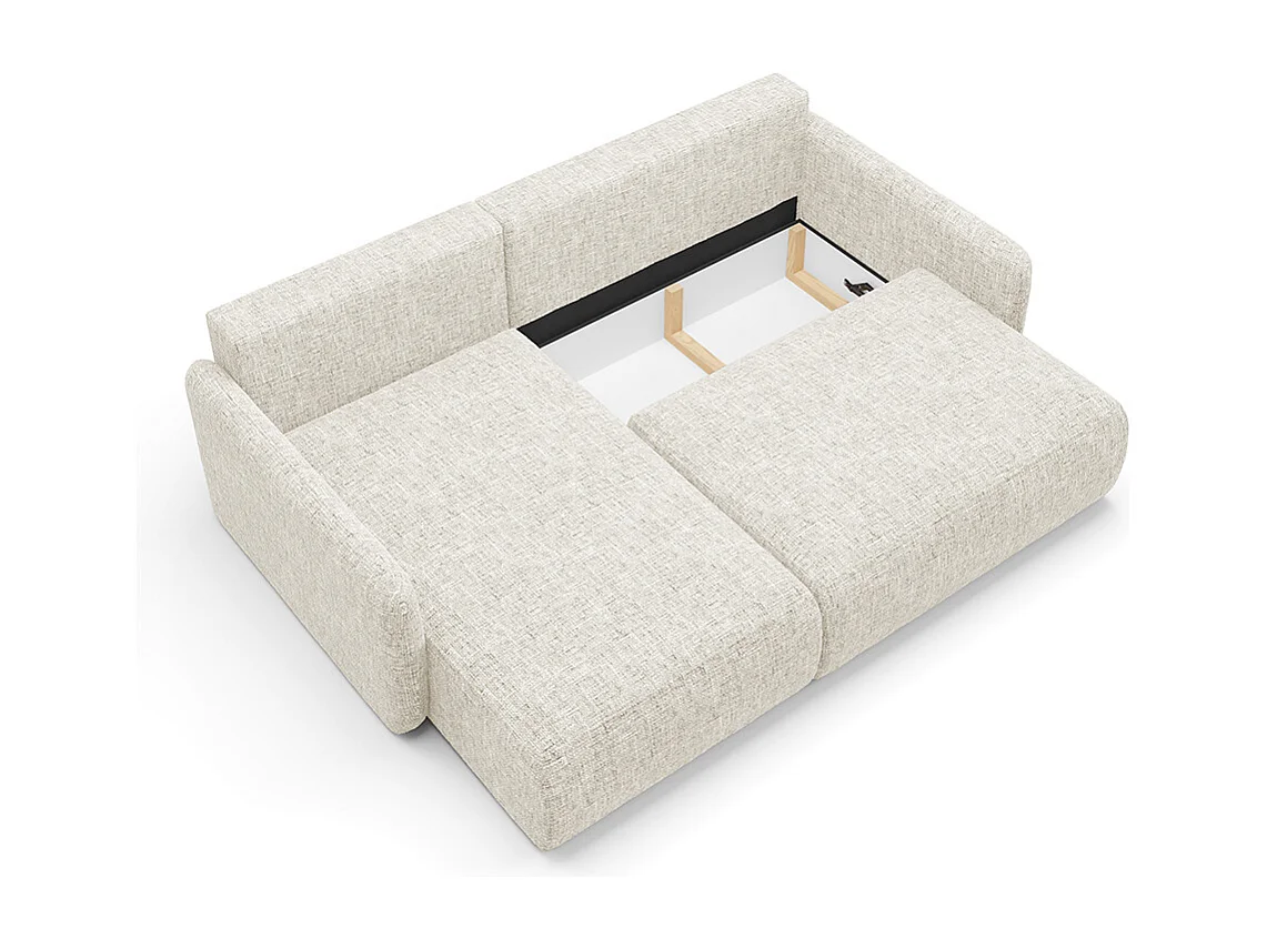 Canapé d'angle réversible et convertible 3 places avec coffre Lazare Blanc cassé