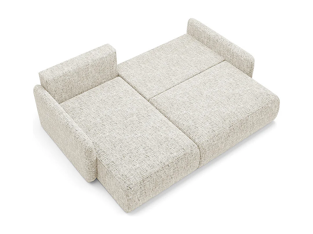 Canapé d'angle réversible et convertible 3 places avec coffre Lazare Blanc cassé