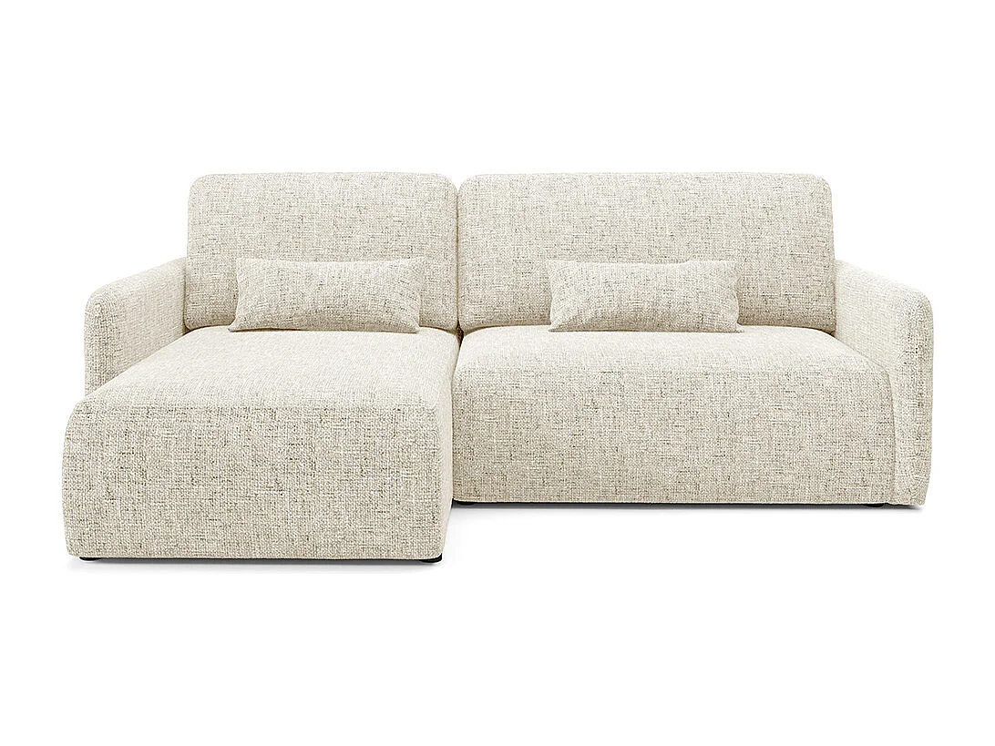 Canapé d'angle réversible et convertible 3 places avec coffre Lazare Blanc cassé