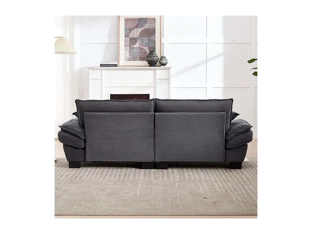 Canapé droit double moderne avec un matelas un coussin suffisant confortable mais spacieux gris foncé