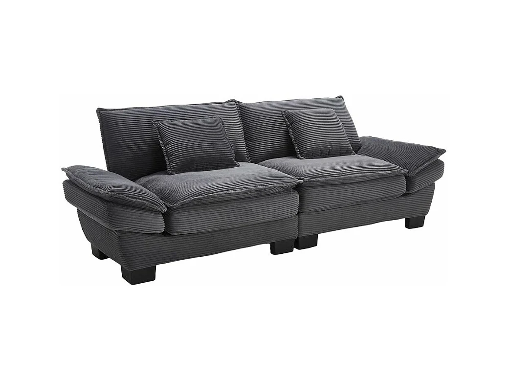 Canapé droit double moderne avec un matelas un coussin suffisant confortable mais spacieux gris foncé