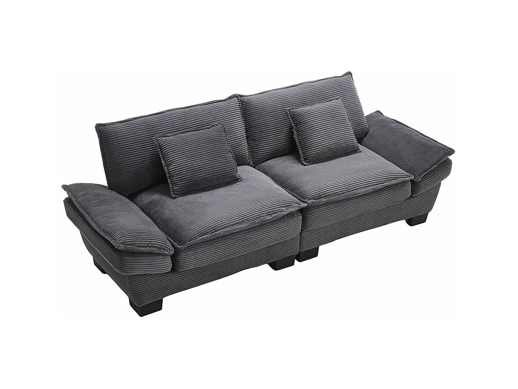 Canapé droit double moderne avec un matelas un coussin suffisant confortable mais spacieux gris foncé