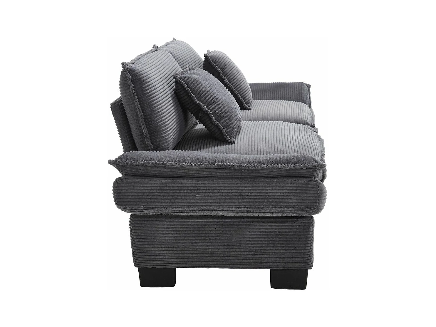 Canapé droit double moderne avec un matelas un coussin suffisant confortable mais spacieux gris foncé