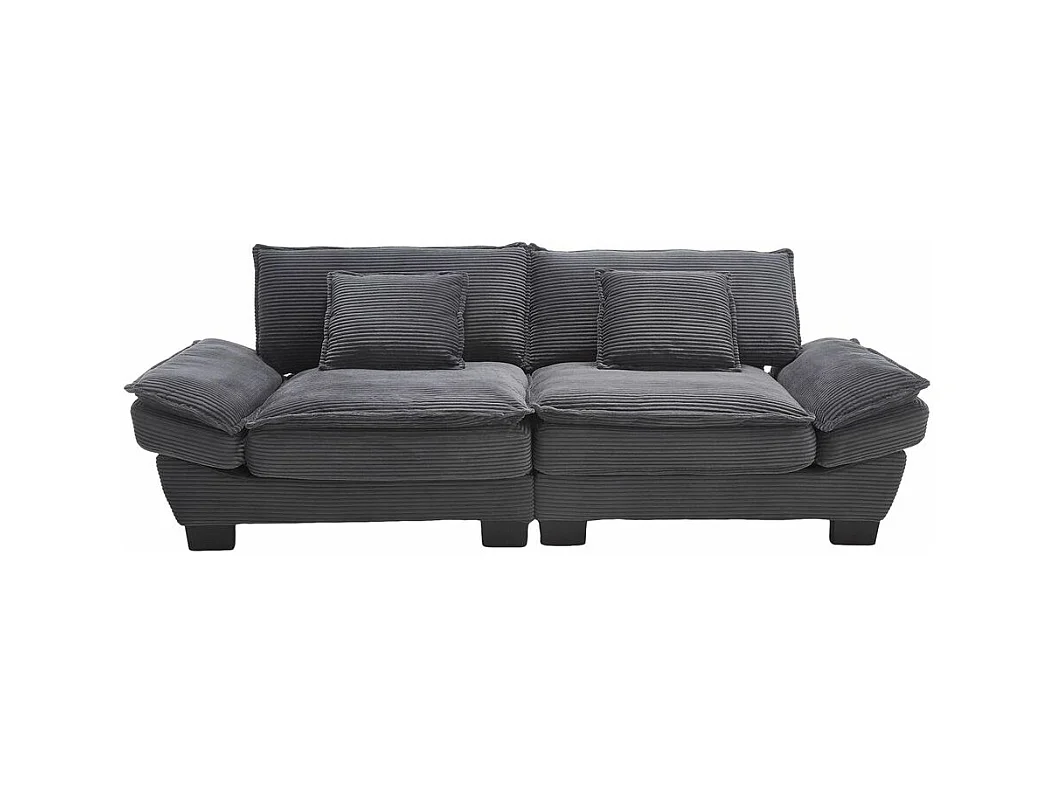 Canapé droit double moderne avec un matelas un coussin suffisant confortable mais spacieux gris foncé