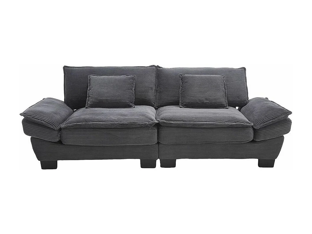 Canapé droit double moderne avec un matelas un coussin suffisant confortable mais spacieux gris foncé
