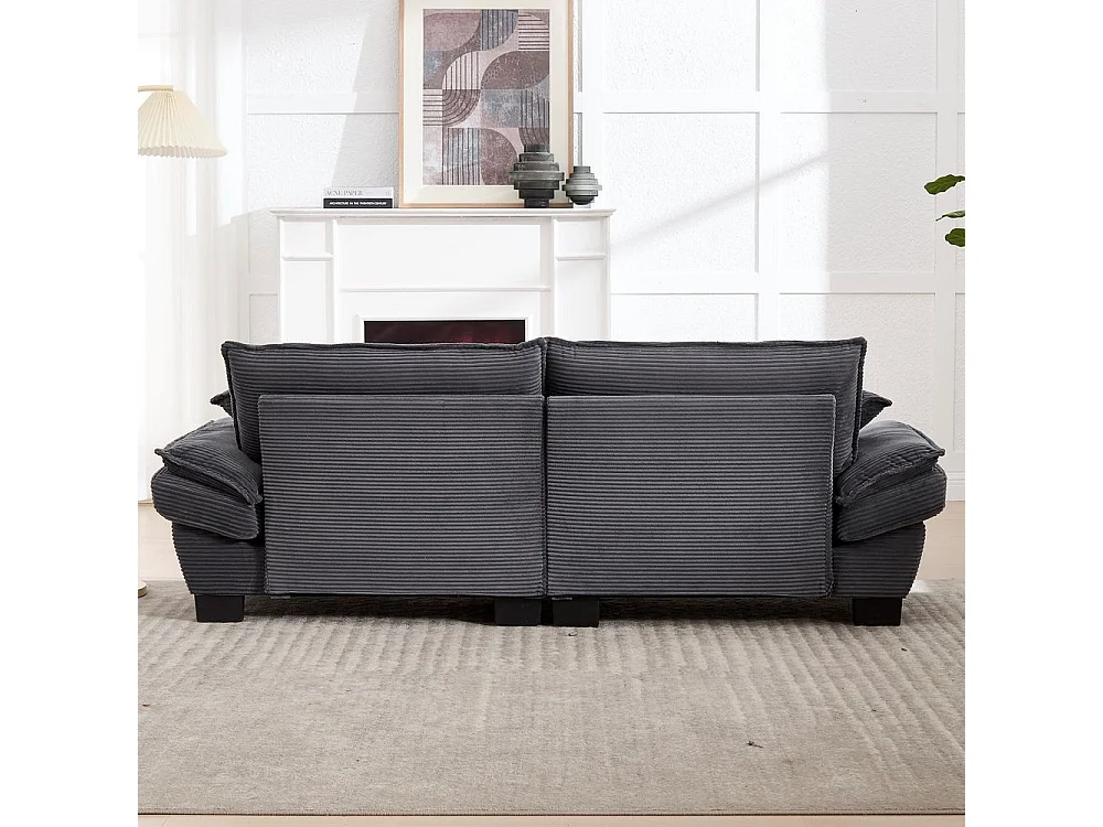 Canapé droit double moderne avec un matelas un coussin suffisant confortable mais spacieux gris foncé