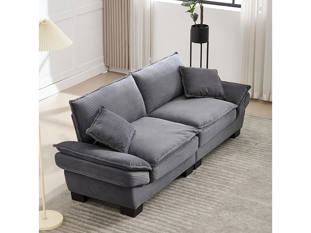 Canapé droit double moderne avec un matelas un coussin suffisant confortable mais spacieux gris foncé