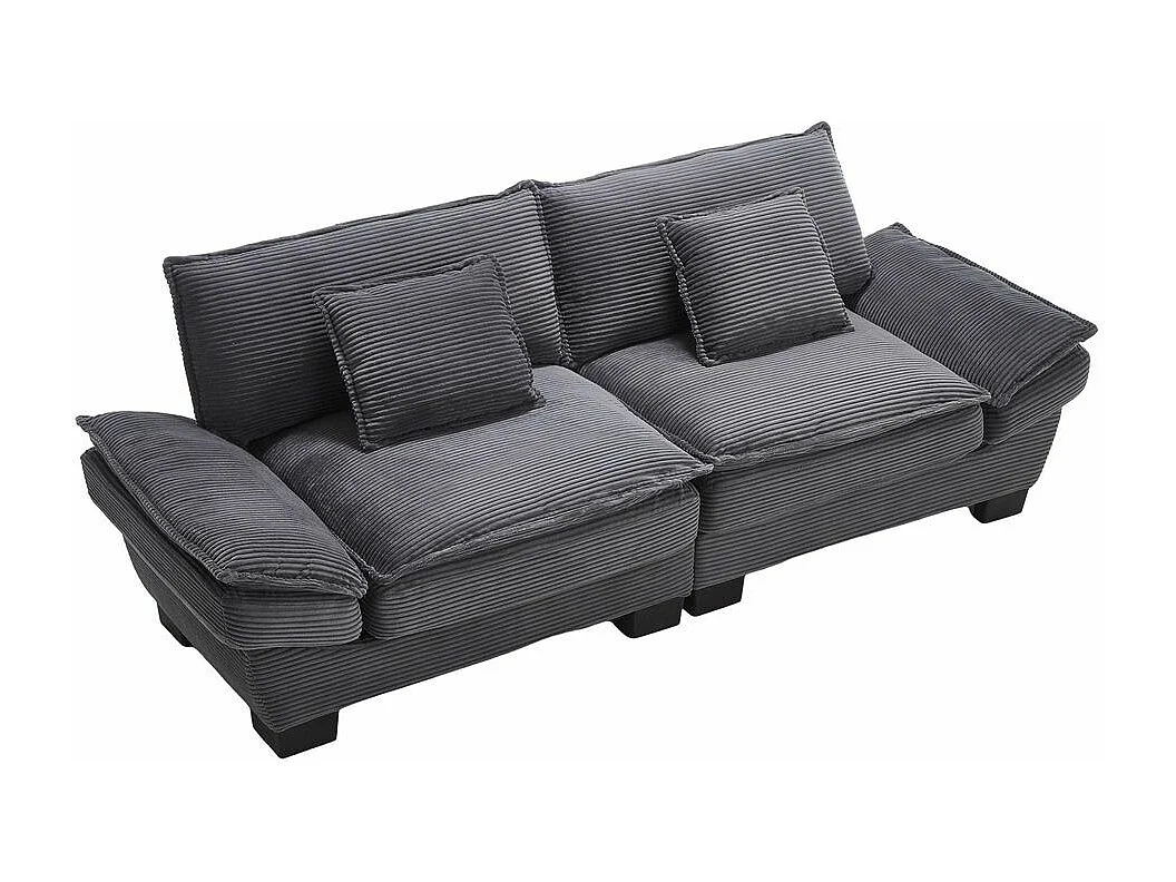 Canapé droit double moderne avec un matelas un coussin suffisant confortable mais spacieux gris foncé