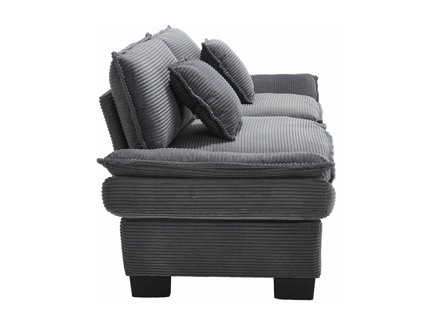 Canapé droit double moderne avec un matelas un coussin suffisant confortable mais spacieux gris foncé