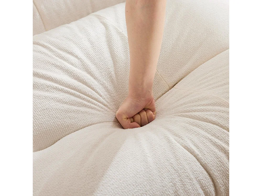 Canapé modulaire canapé d'angle tissu velours et design grand nuage 5 places rembourrage 100 % mousse à mémoire de forme construction robuste beige