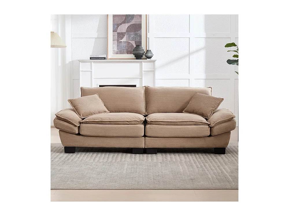 Canapé droit double moderne avec un matelas un coussin suffisant confortable mais spacieux kaki