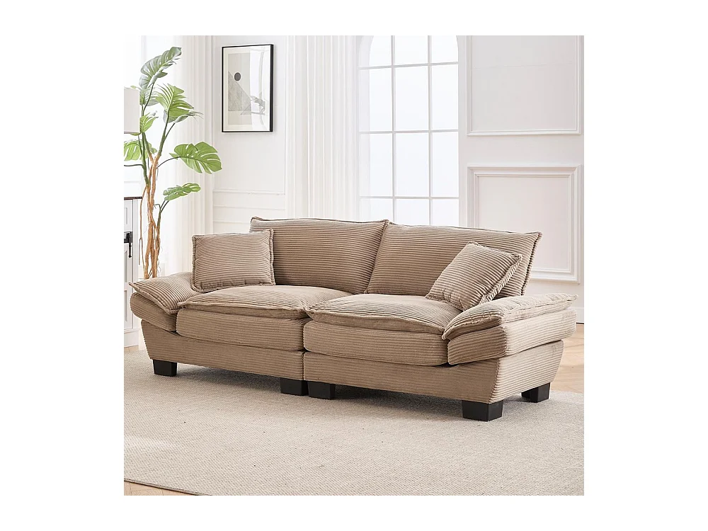 Canapé droit double moderne avec un matelas un coussin suffisant confortable mais spacieux kaki