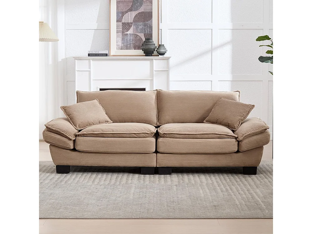 Canapé droit double moderne avec un matelas un coussin suffisant confortable mais spacieux kaki