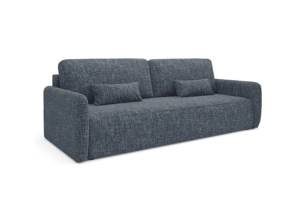 Canapé convertible 3 places avec coffre Lazare Bleu