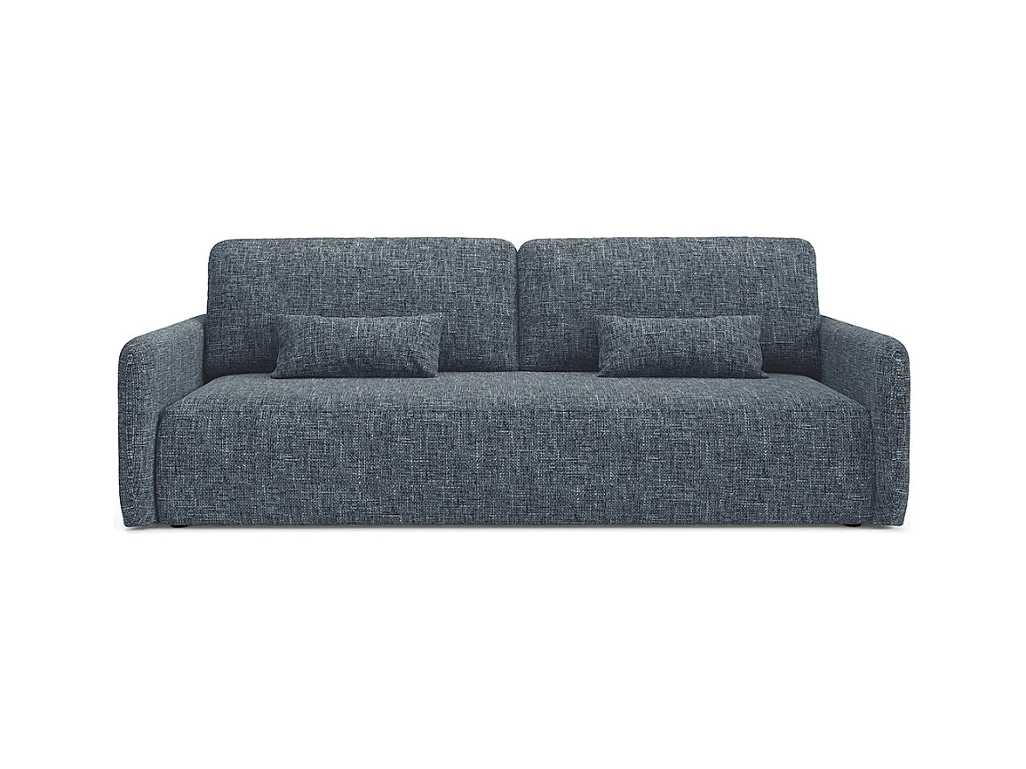 Canapé convertible 3 places avec coffre Lazare Bleu