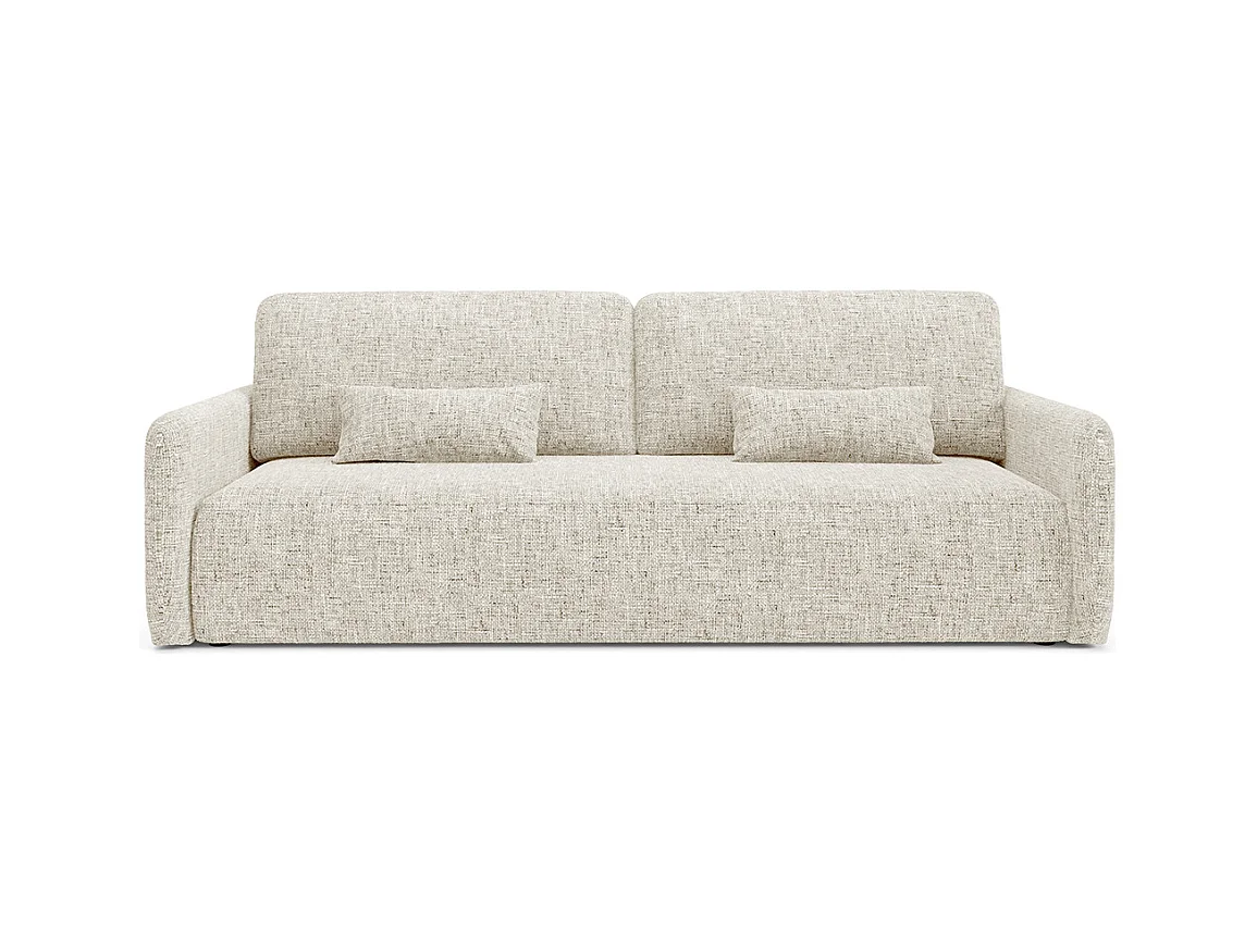 Canapé convertible 3 places avec coffre Lazare Blanc cassé