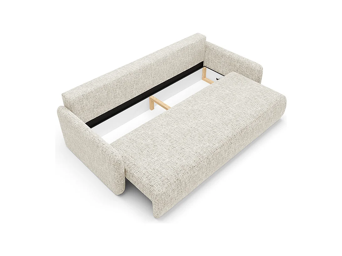 Canapé convertible 3 places avec coffre Lazare Blanc cassé