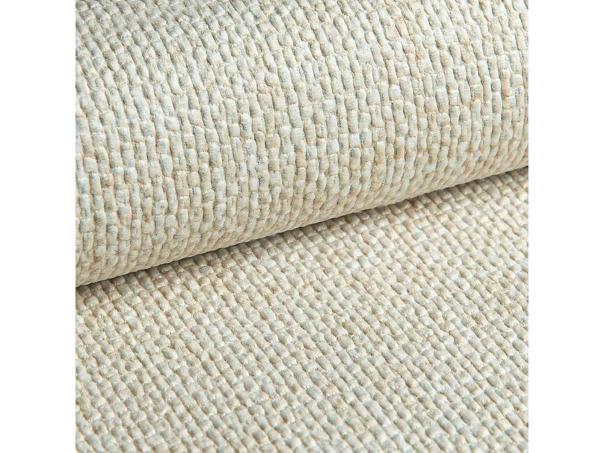 Canapé convertible 3 places avec coffre en tissu blanc casse