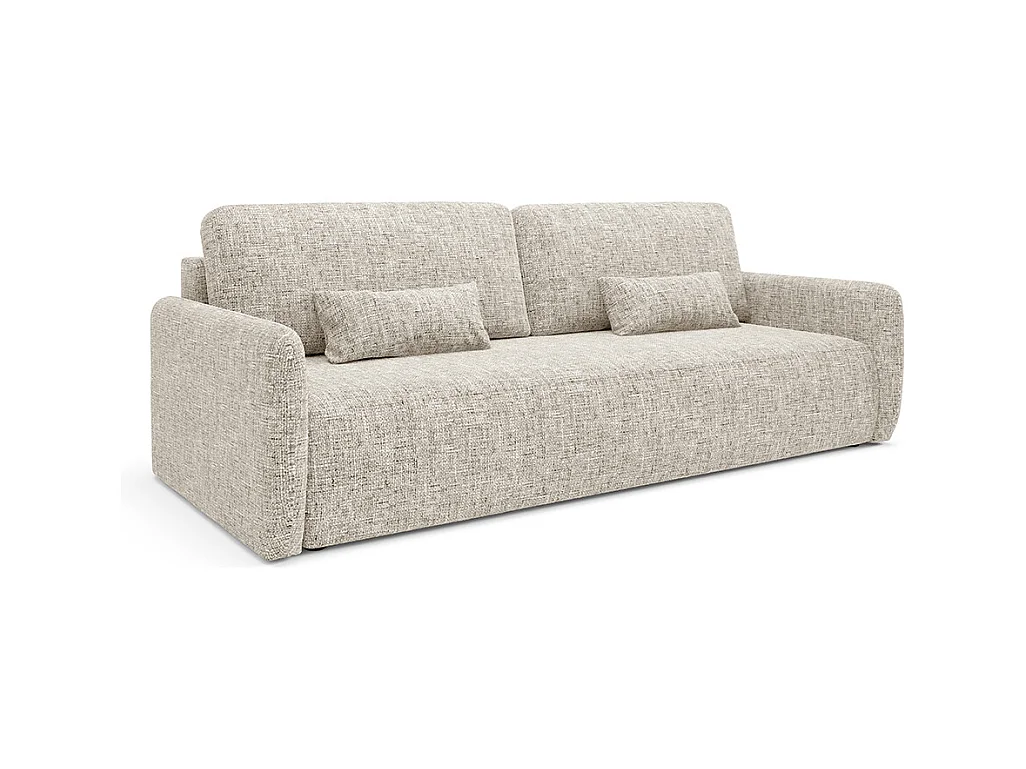 Canapé convertible 3 places avec coffre Lazare Gris clair