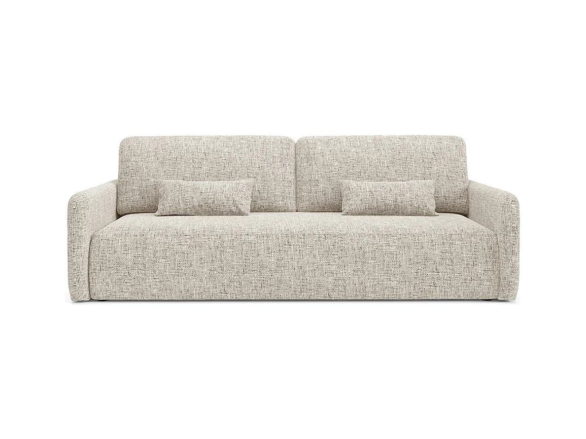 Canapé convertible 3 places avec coffre Lazare Gris clair