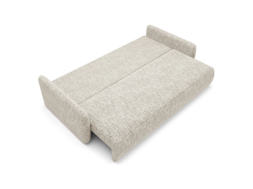 Canapé convertible 3 places avec coffre Lazare Gris clair