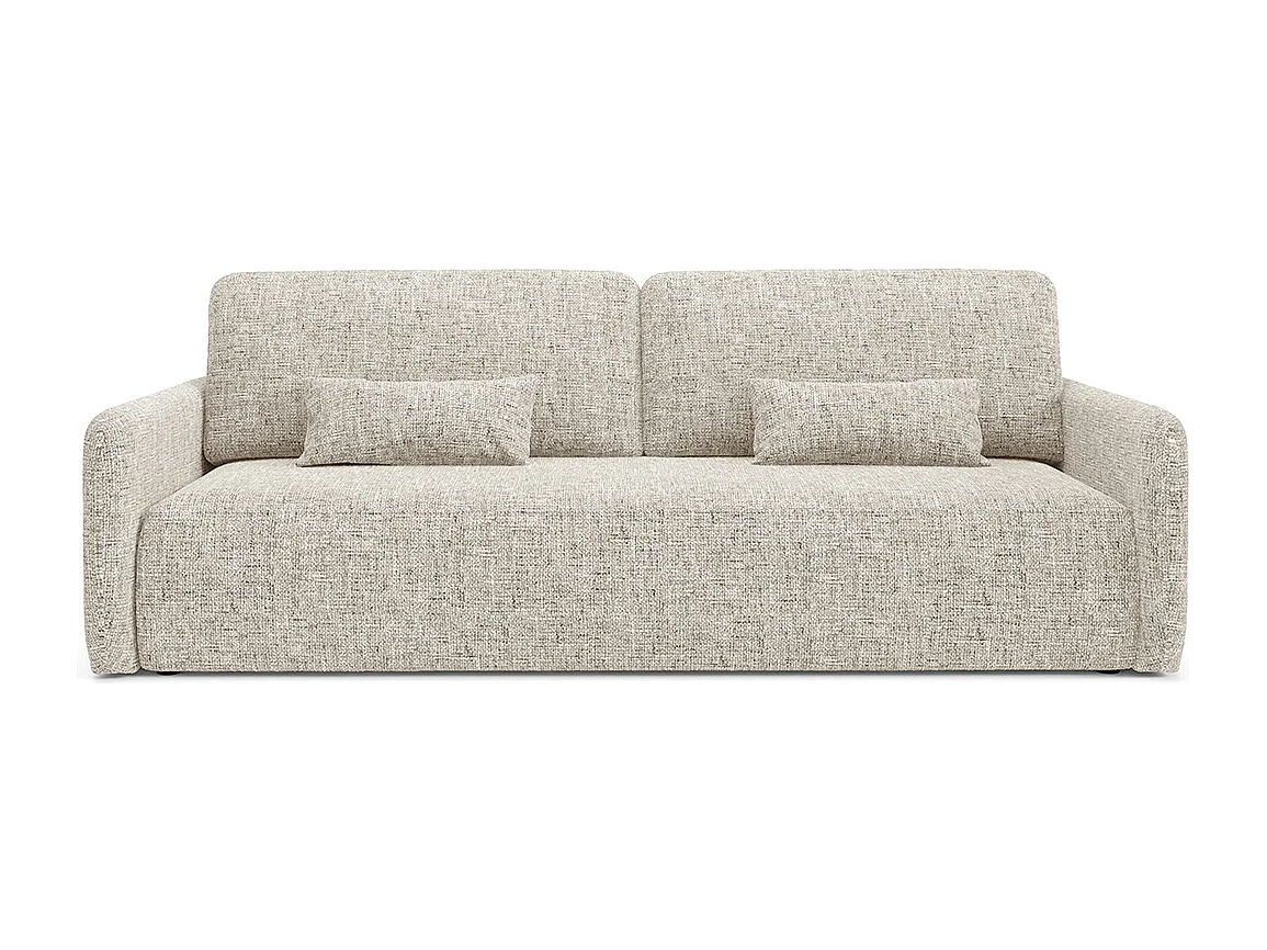 Canapé convertible 3 places avec coffre en tissu gris clair