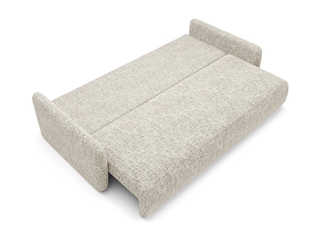 Canapé convertible 3 places avec coffre en tissu gris clair