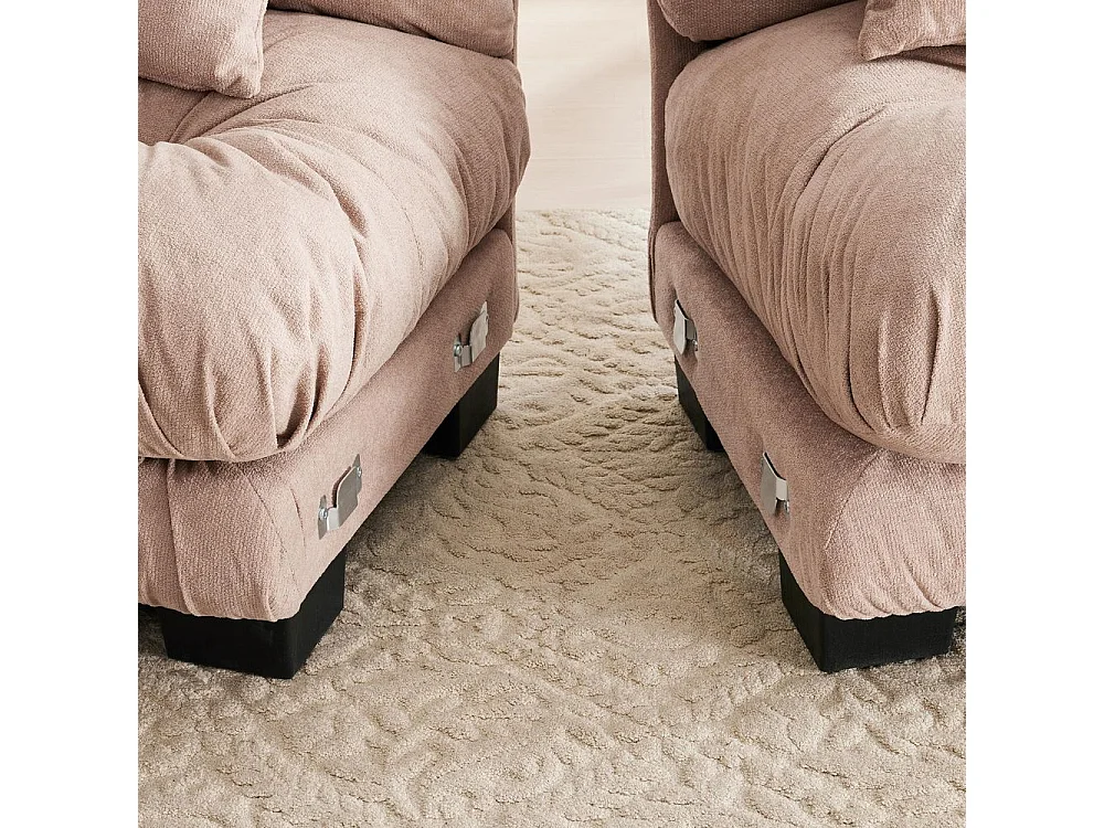 Canapé modulaire canapé d'angle tissu velours et design grand nuage 5 places rembourrage 100 % mousse à mémoire de forme construction robuste kaki