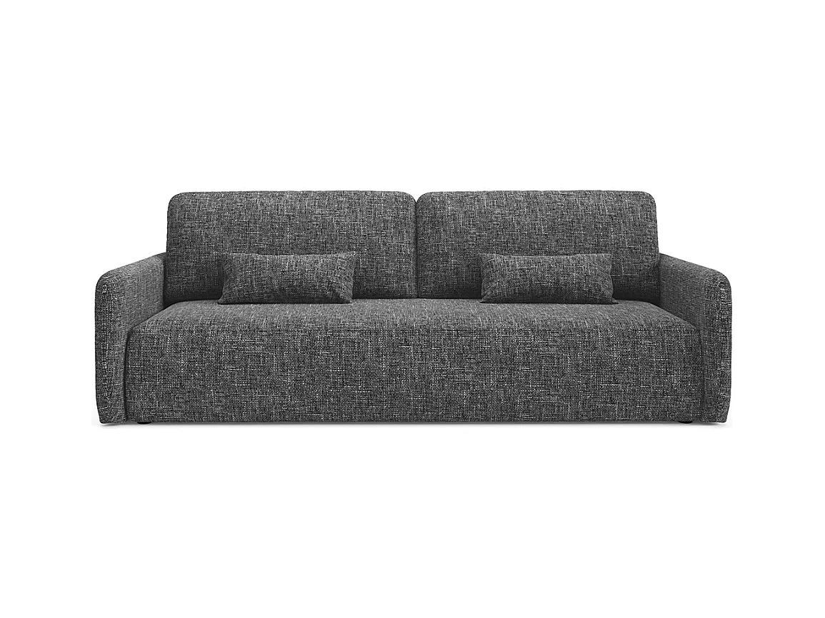 Canapé convertible 3 places avec coffre Lazare Gris foncé