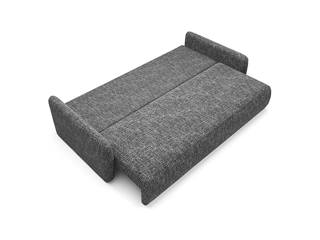 Canapé convertible 3 places avec coffre Lazare Gris foncé