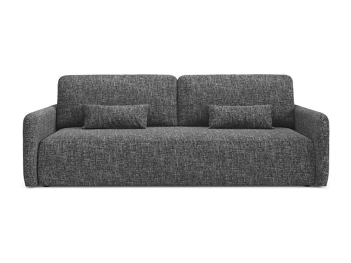 Canapé convertible 3 places avec coffre en tissu gris foncé