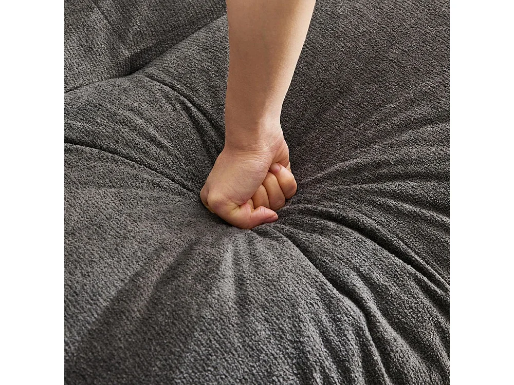 Canapé modulaire canapé d'angle tissu velours et design grand nuage 5 places rembourrage 100 % mousse à mémoire de forme construction robuste gris foncé