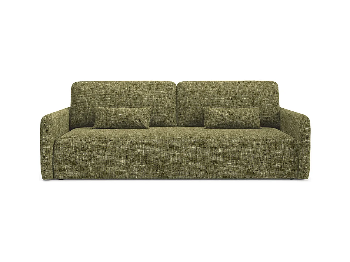 Canapé convertible 3 places avec coffre Lazare Vert