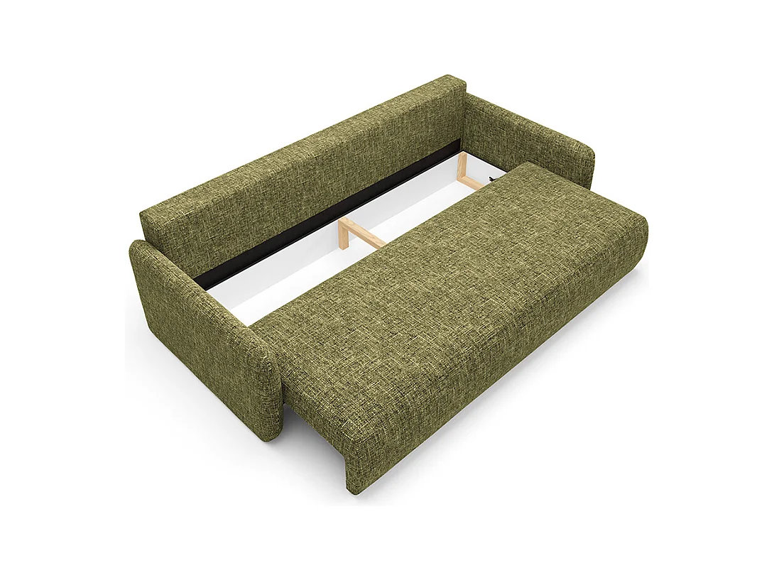 Canapé convertible 3 places avec coffre Lazare Vert