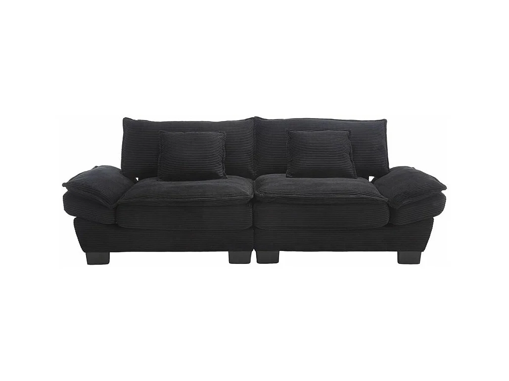 Canapé droit double moderne avec un matelas un coussin suffisant confortable mais spacieux noir