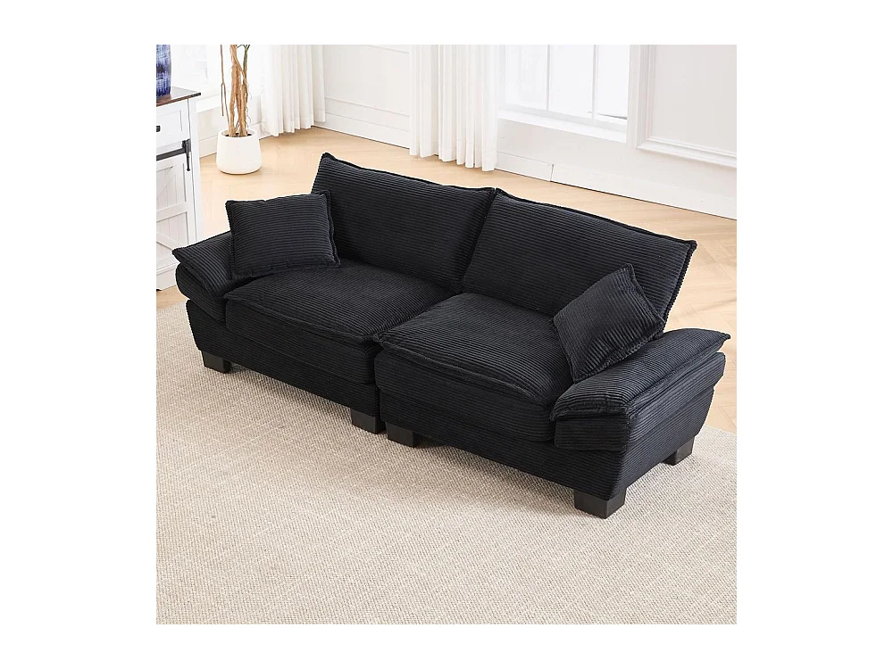Canapé droit double moderne avec un matelas un coussin suffisant confortable mais spacieux noir