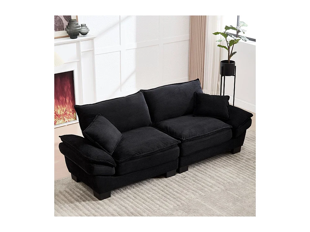 Canapé droit double moderne avec un matelas un coussin suffisant confortable mais spacieux noir