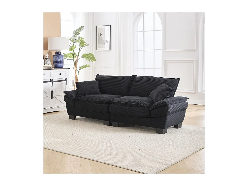 Canapé droit double moderne avec un matelas un coussin suffisant confortable mais spacieux noir