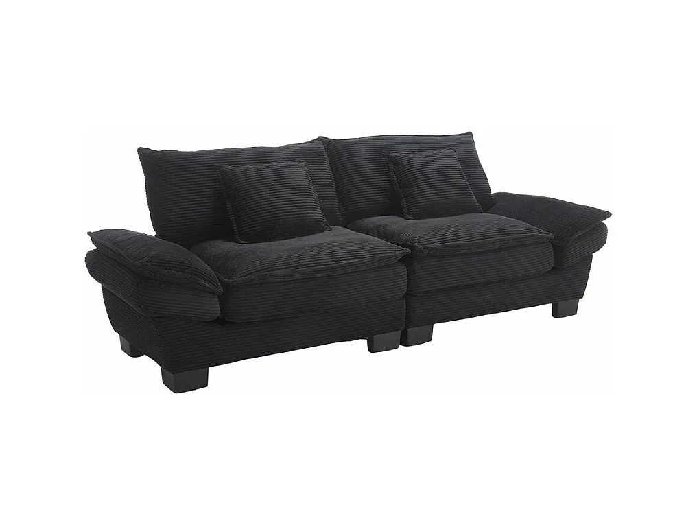 Canapé droit double moderne avec un matelas un coussin suffisant confortable mais spacieux noir