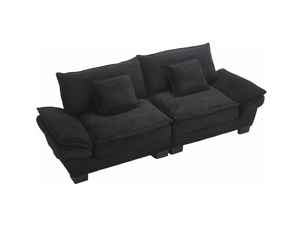 Canapé droit double moderne avec un matelas un coussin suffisant confortable mais spacieux noir