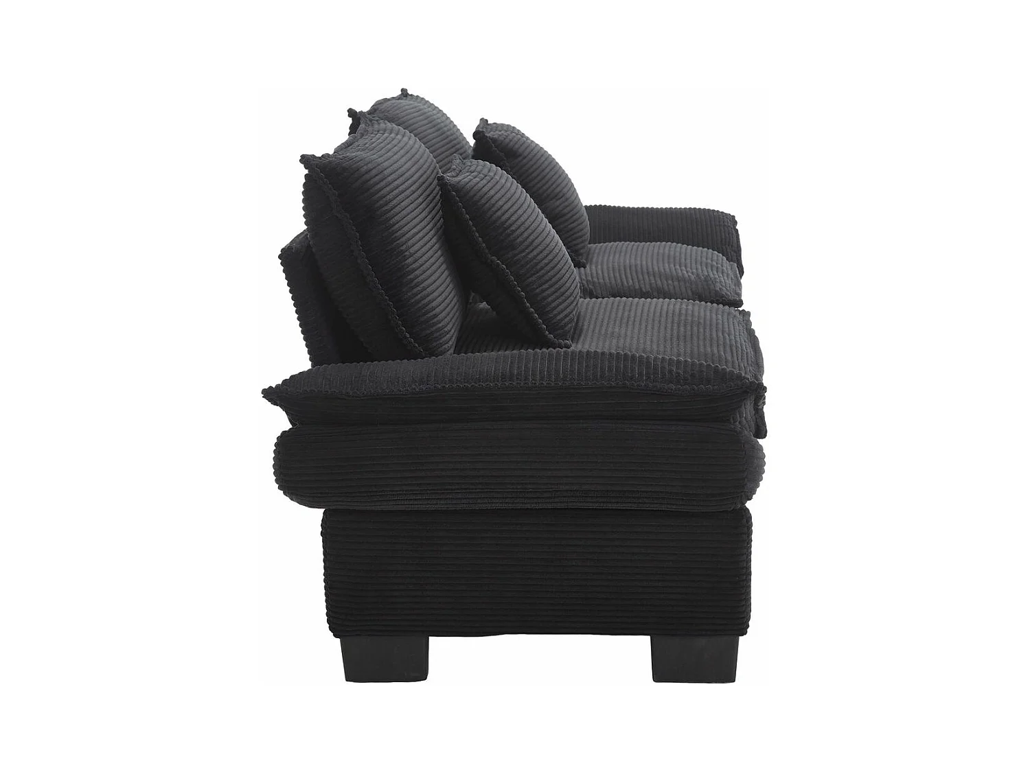 Canapé droit double moderne avec un matelas un coussin suffisant confortable mais spacieux noir