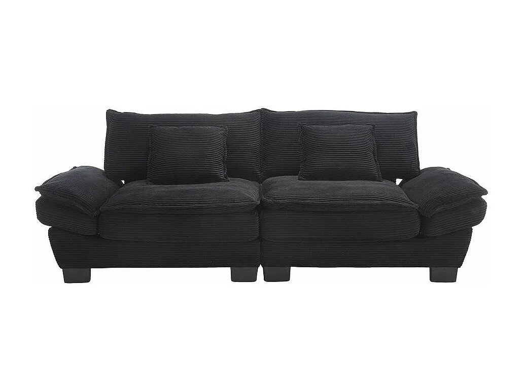 Canapé droit double moderne avec un matelas un coussin suffisant confortable mais spacieux noir