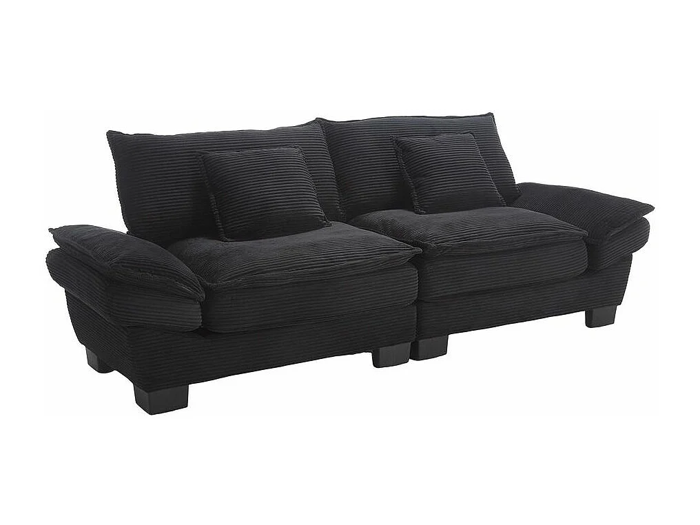 Canapé droit double moderne avec un matelas un coussin suffisant confortable mais spacieux noir