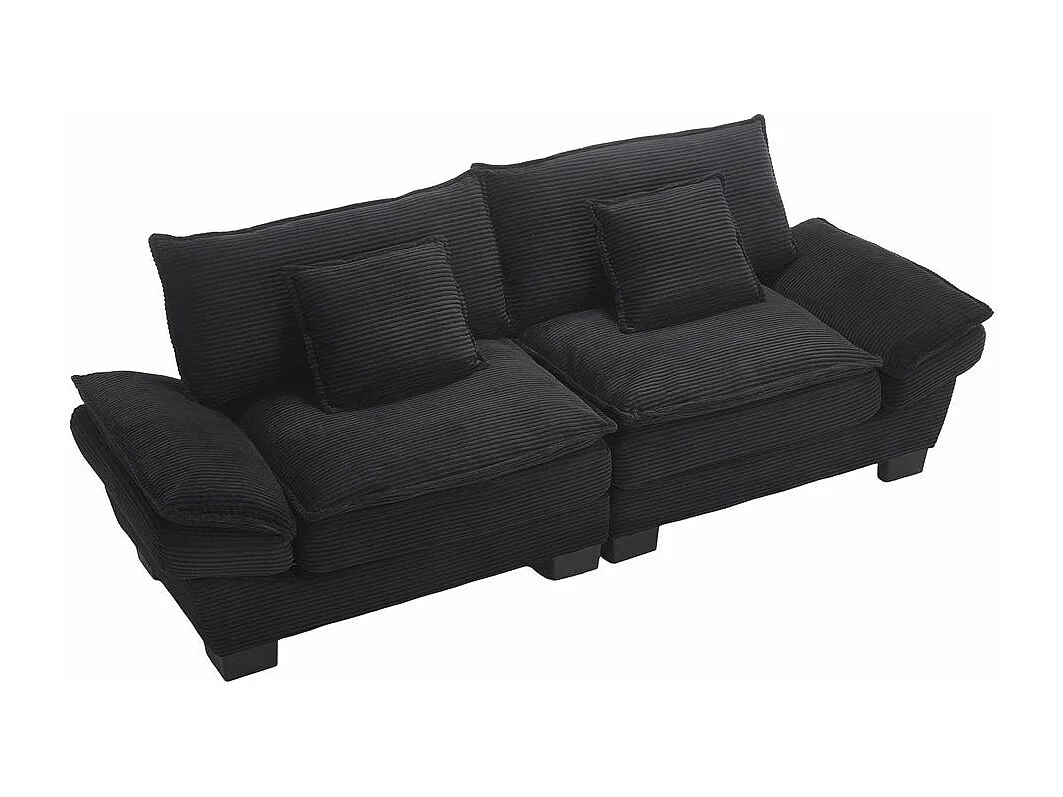 Canapé droit double moderne avec un matelas un coussin suffisant confortable mais spacieux noir