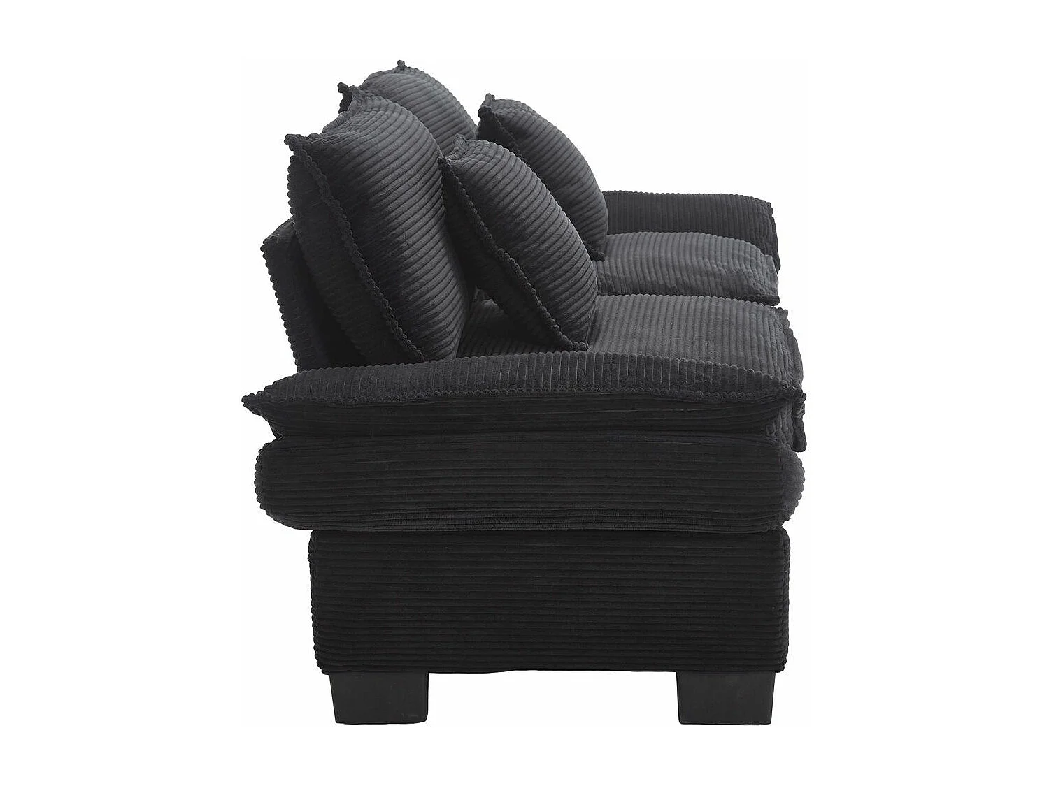 Canapé droit double moderne avec un matelas un coussin suffisant confortable mais spacieux noir