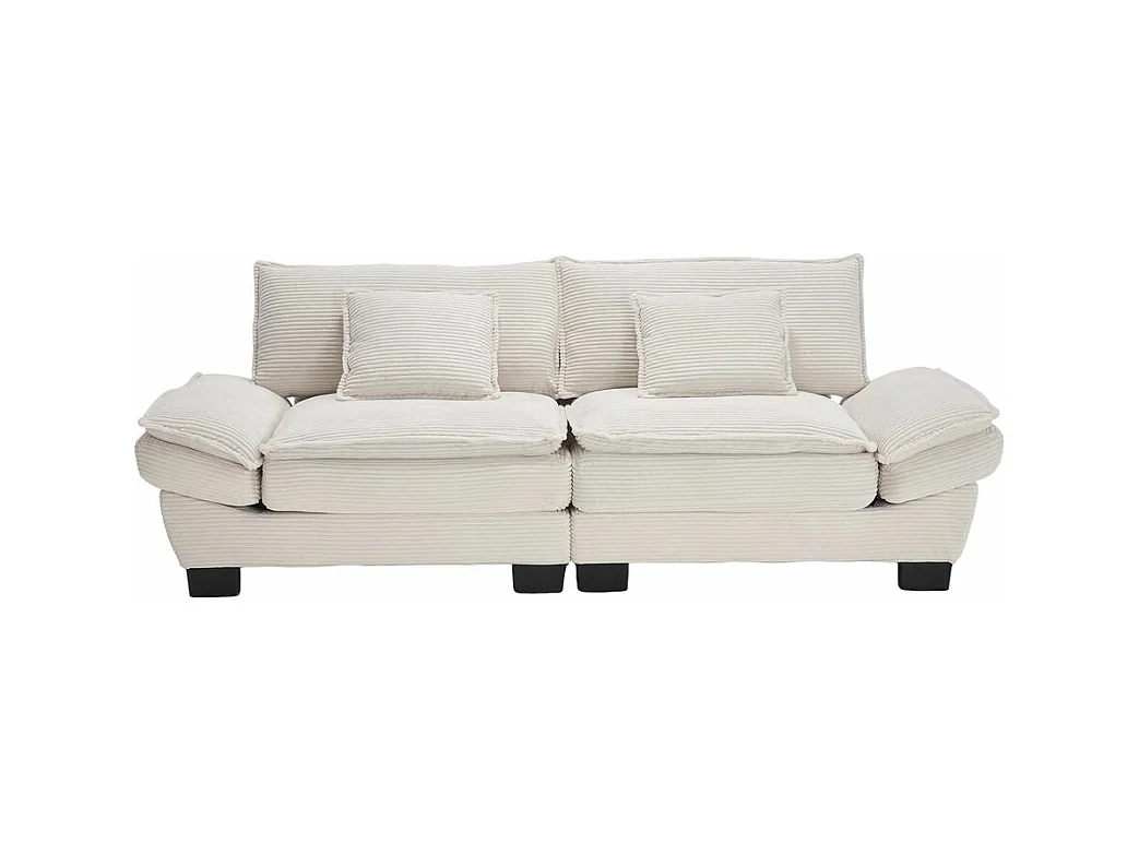 Canapé droit double moderne avec un matelas un coussin suffisant confortable mais spacieux beige