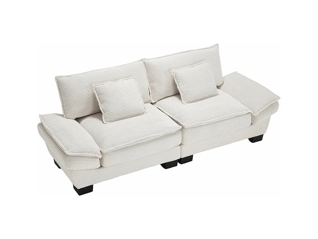 Canapé droit double moderne avec un matelas un coussin suffisant confortable mais spacieux beige